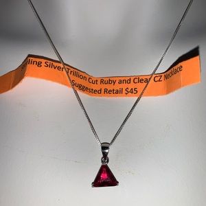 Trillion cut necklace